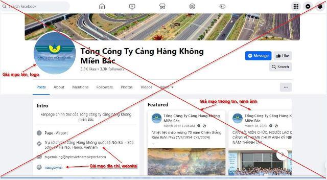 Cảnh báo giả mạo thông tin tuyển dụng của Cảng vụ hàng không miền Bắc