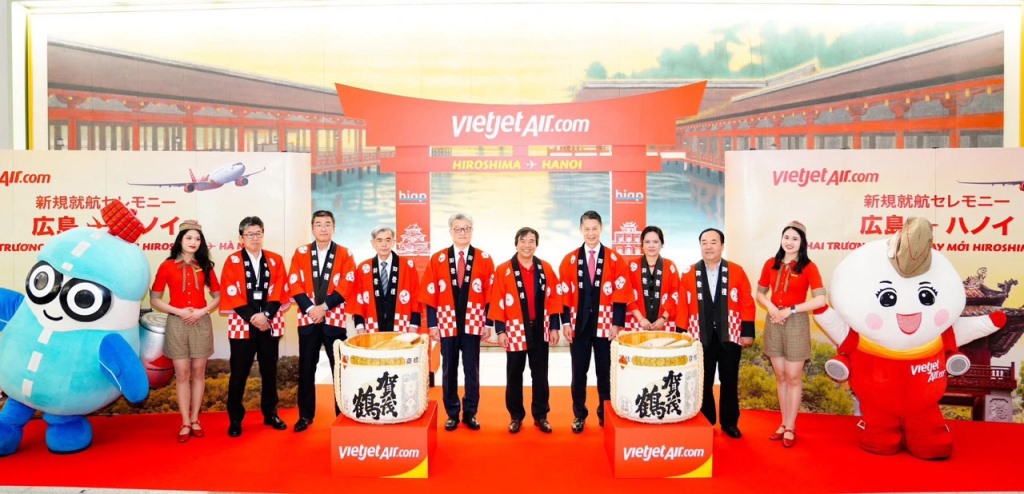  Đường bay thẳng Hà Nội - Hiroshima (Nhật Bản) của Vietjet sẽ có 2 chuyến khứ hồi mỗi tuần.