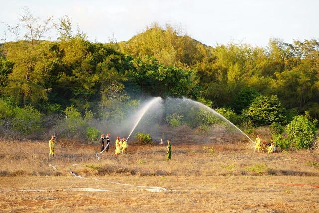 Diễn tập phương án tìm kiếm cứu nạn tàu bay tại Cảng hàng không Côn Đảo