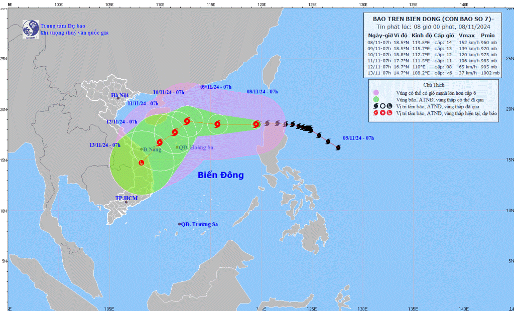Công điện chủ động ứng phó cơn bão YINXING (cơn bão số 7)