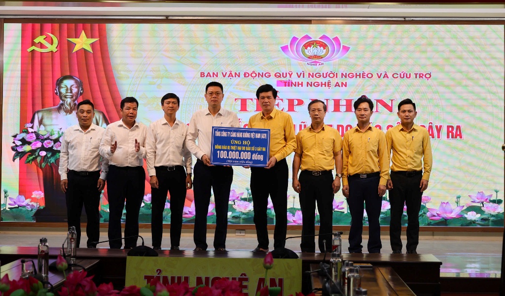 ACV ủng hộ 100 triệu đồng hỗ trợ đồng bào Nghệ An khắc phục hậu quả mưa lũ sau bão số 3