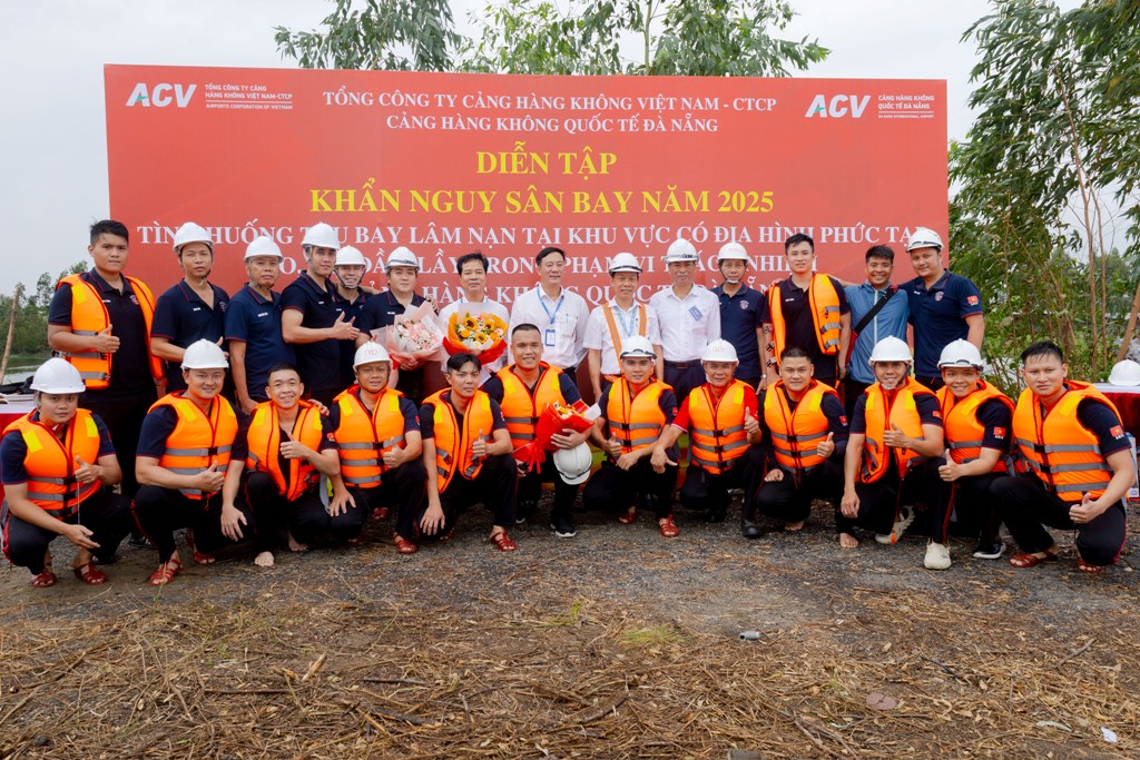 Diễn tập khẩn nguy cứu nạn hàng không năm 2025 tại Cảng HKQT Đà Nẵng