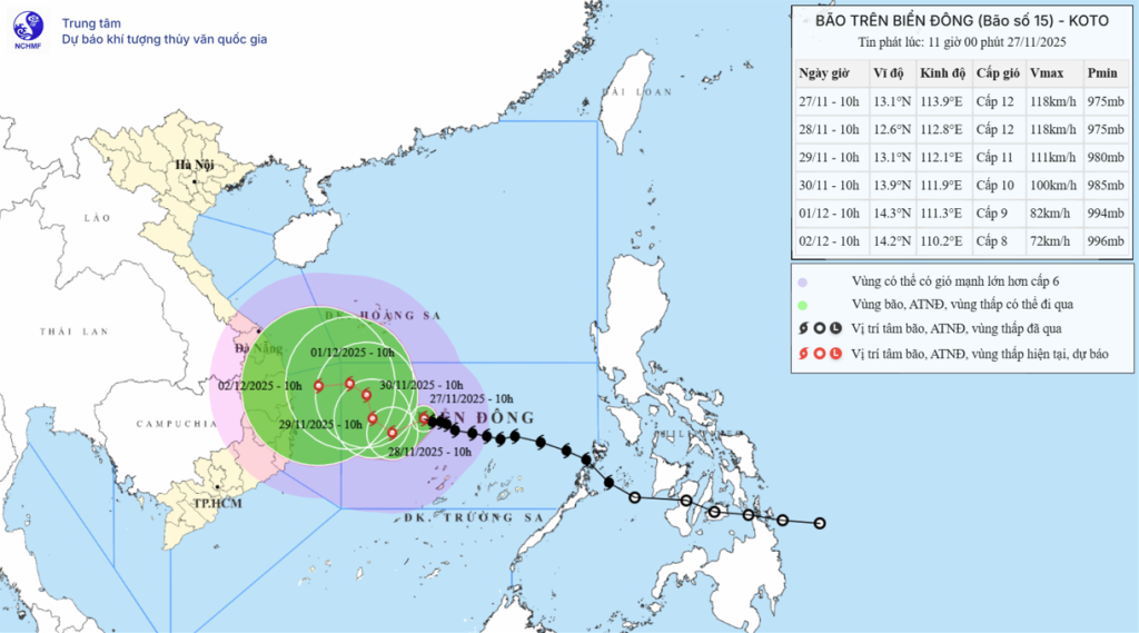 Chủ động phòng chống, ứng phó với cơn bão số 15 (KOTO)