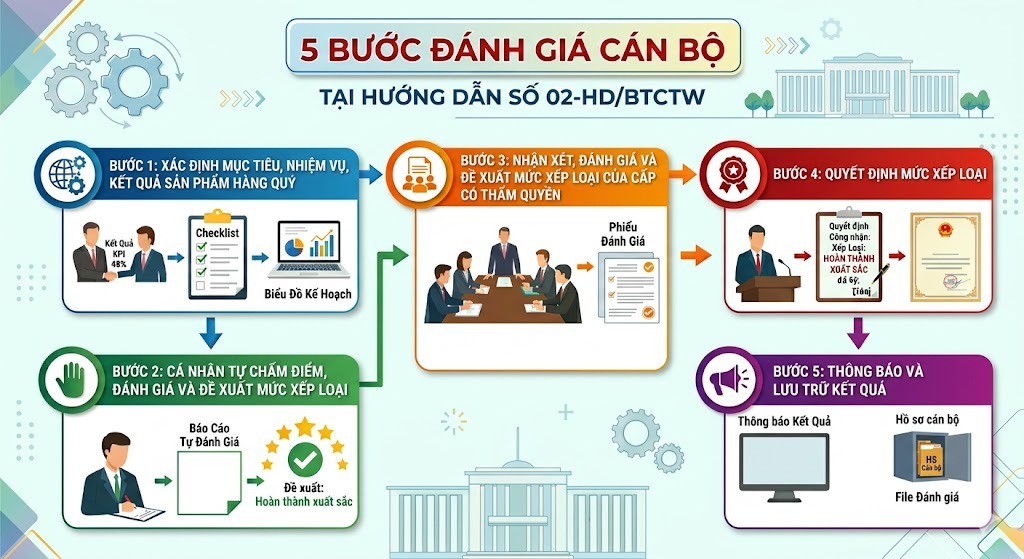 Đánh giá cán bộ hằng quý với lãnh đạo, quản lý các cấp trong hệ thống chính trị