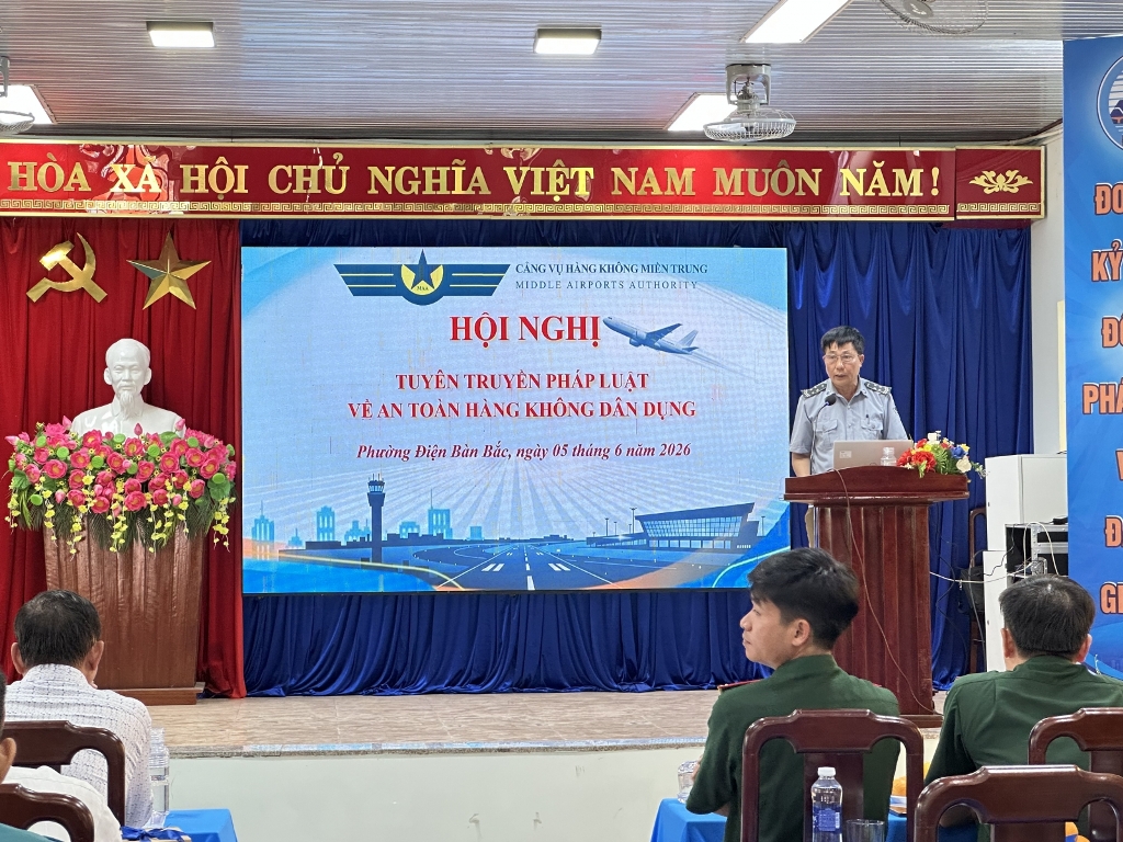 Cảng vụ hàng không miền Trung: tuyên truyền pháp luật về An toàn hàng không dân dụng năm 2026