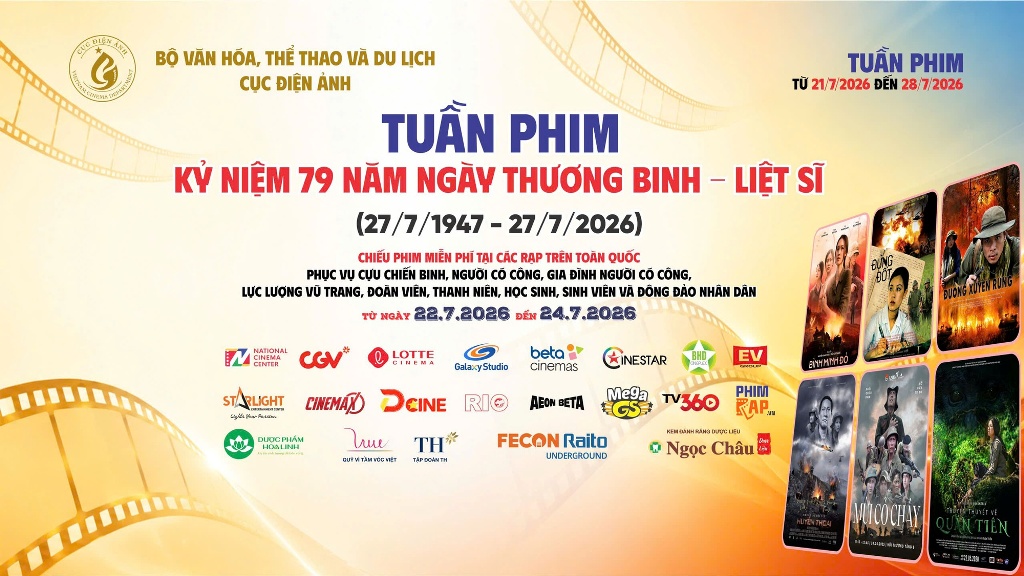 Chiếu phim miễn phí tại 190 cụm rạp nhân kỷ niệm 79 năm Ngày Thương binh - Liệt sĩ
