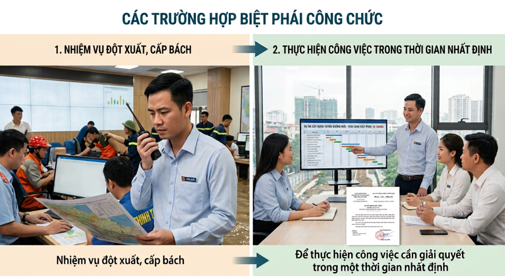 Biệt phái công chức và chế độ, chính sách đối với công chức được điều động, biệt phái 