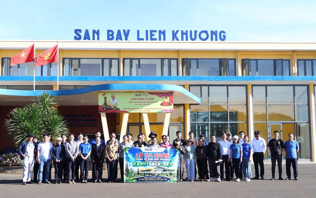 Cảng HKQT Liên Khương  hưởng ứng phong trào Xanh – Sạch – Đẹp