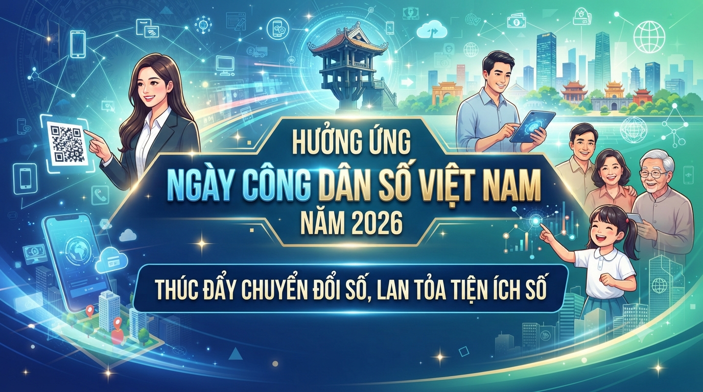 Hưởng ứng ngày công dân số Việt Nam năm 2026: thúc đẩy chuyển đổi số, lan tỏa tiện ích số
