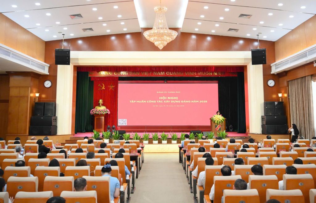 Đảng ủy Bộ Xây dựng kết nối trực tuyến Hội nghị tập huấn nghiệp vụ công tác xây dựng Đảng năm 2026